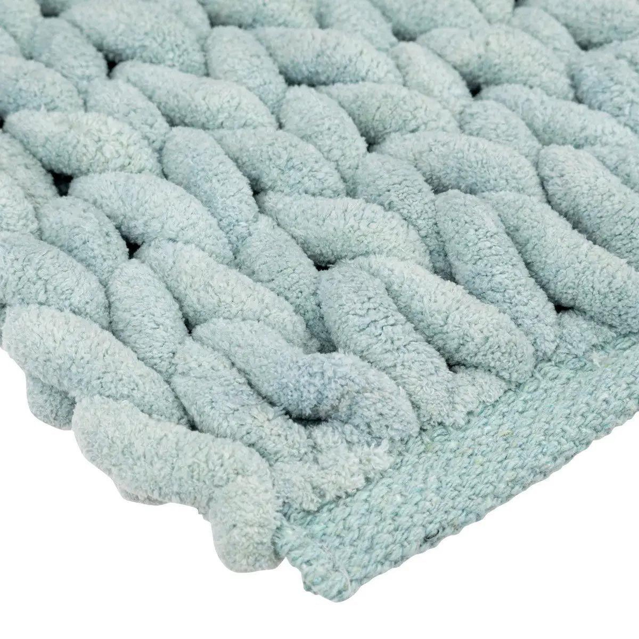 Voir la diapositive 2 : FIVE Tapis salle de bain  tissé épais  50x75cm bleu arctique