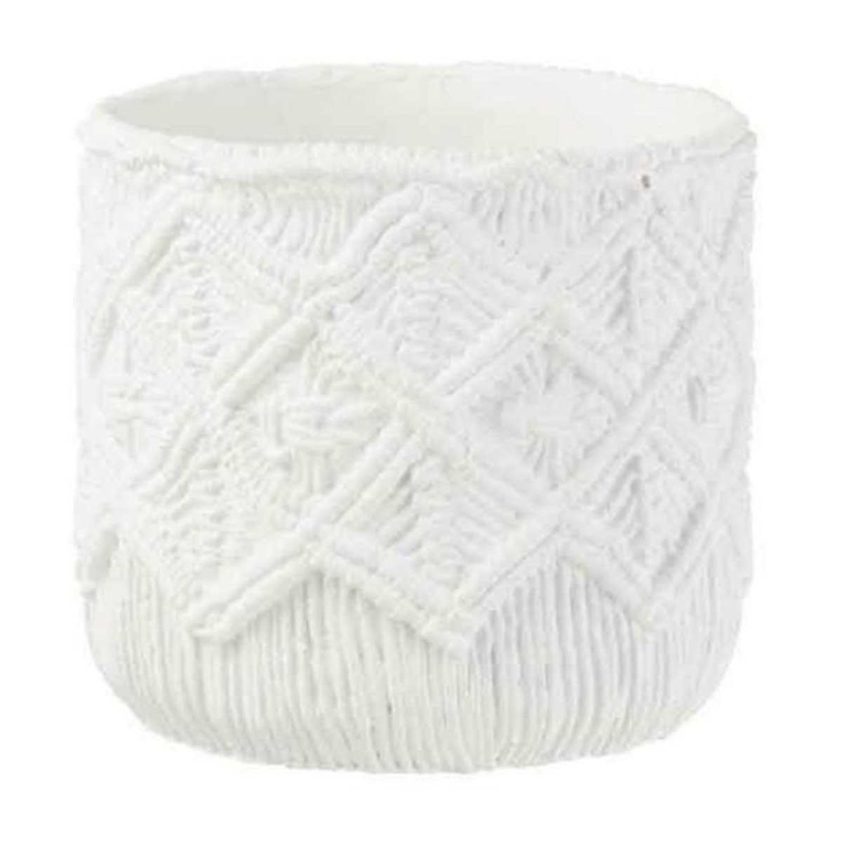 Paris Prix Cache-Pot Déco en Ciment  Damier  20cm Blanc
