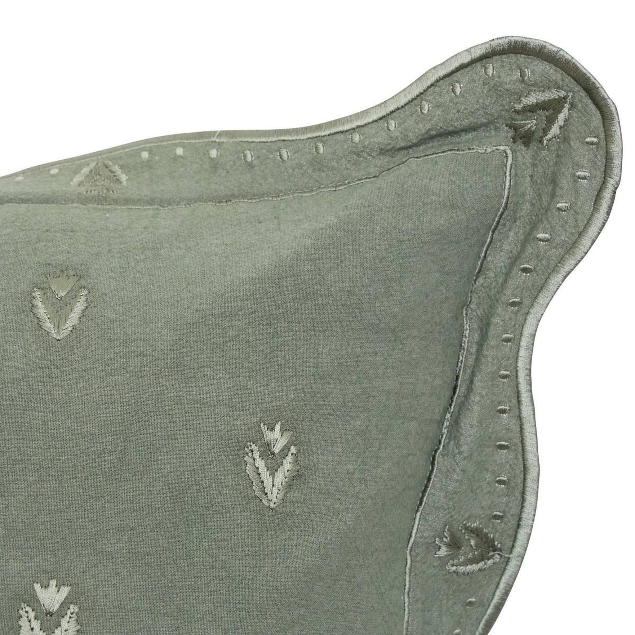 Voir la diapositive 2 : ATMOSPHERA Coussin déco brodé  mona  55x55cm kaki