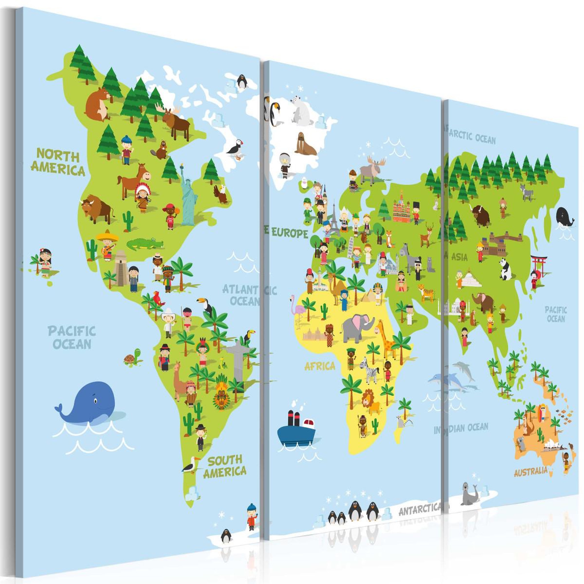 Paris Prix Tableau imprimé  children's world. Coloris disponibles : Multicolore