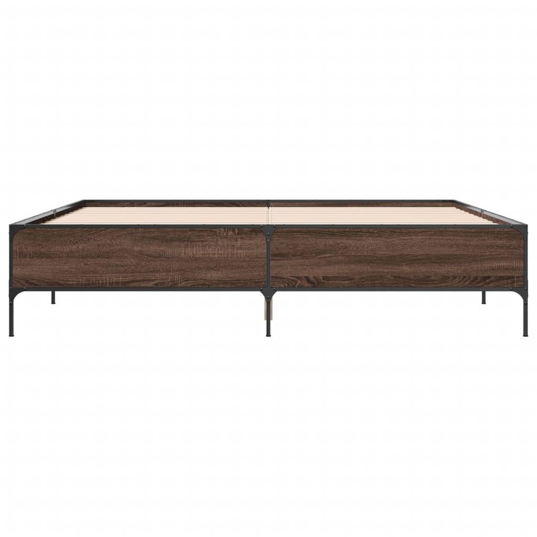 Voir la diapositive 4 : VIDAXL Cadre de lit sans matelas chene marron 200x200 cm