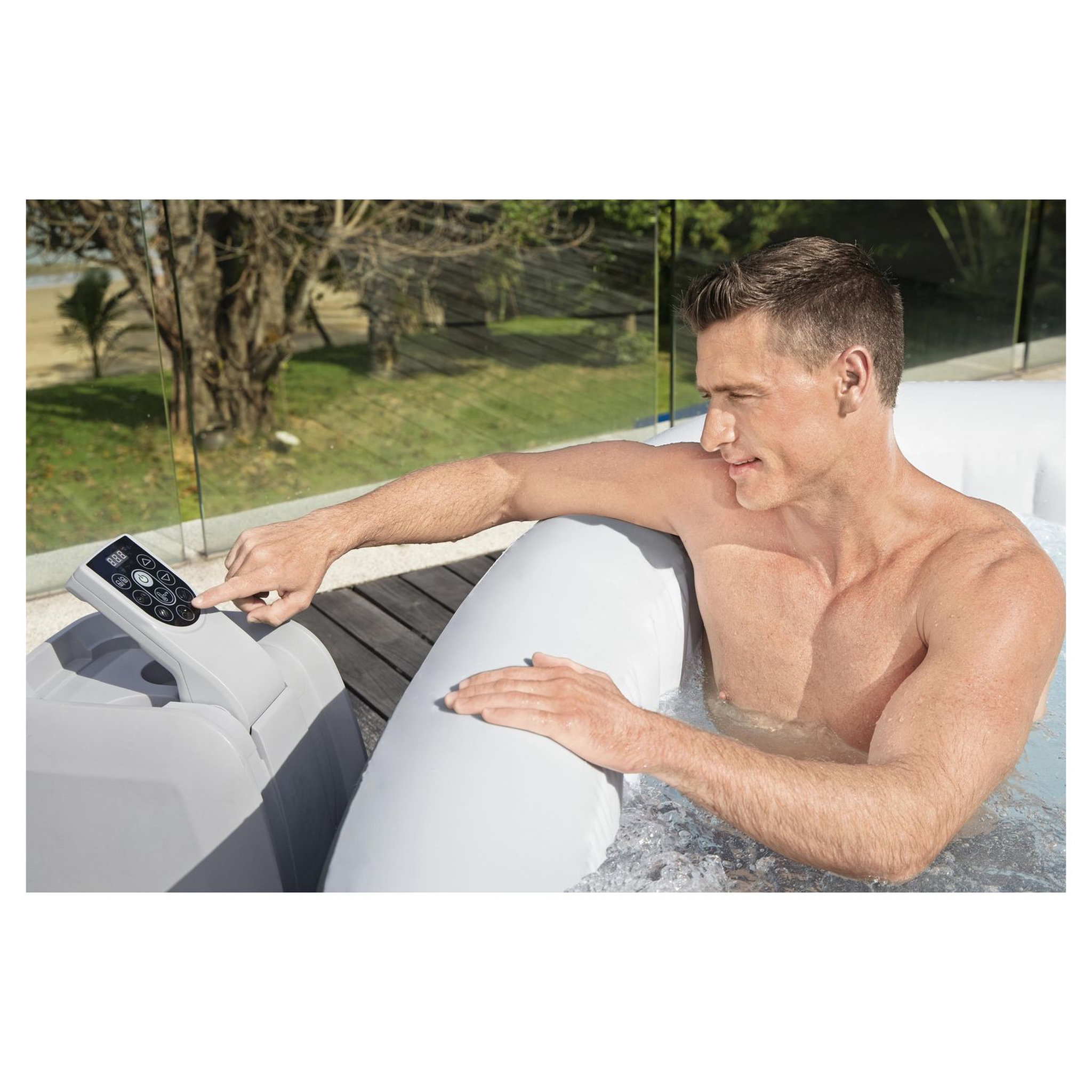 Voir la diapositive 5 : BESTWAY Spa gonflable carré 4-6 personnes 180x180x66cm IBIZA