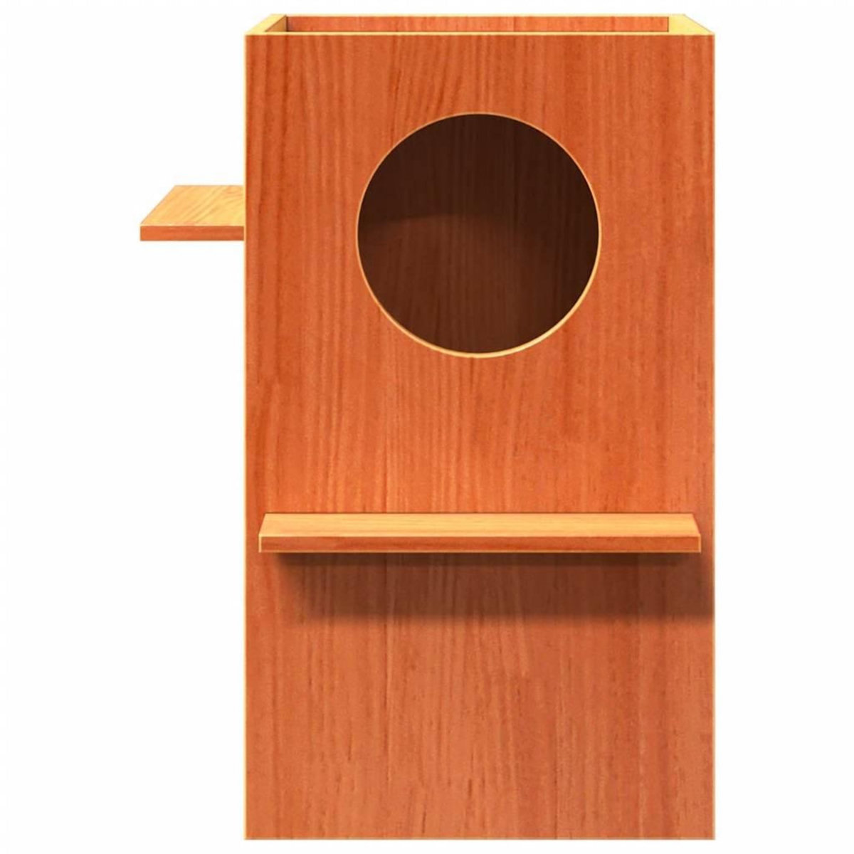 VIDAXL Maison pour chat cire marron 43x43x60 cm bois de pin massif