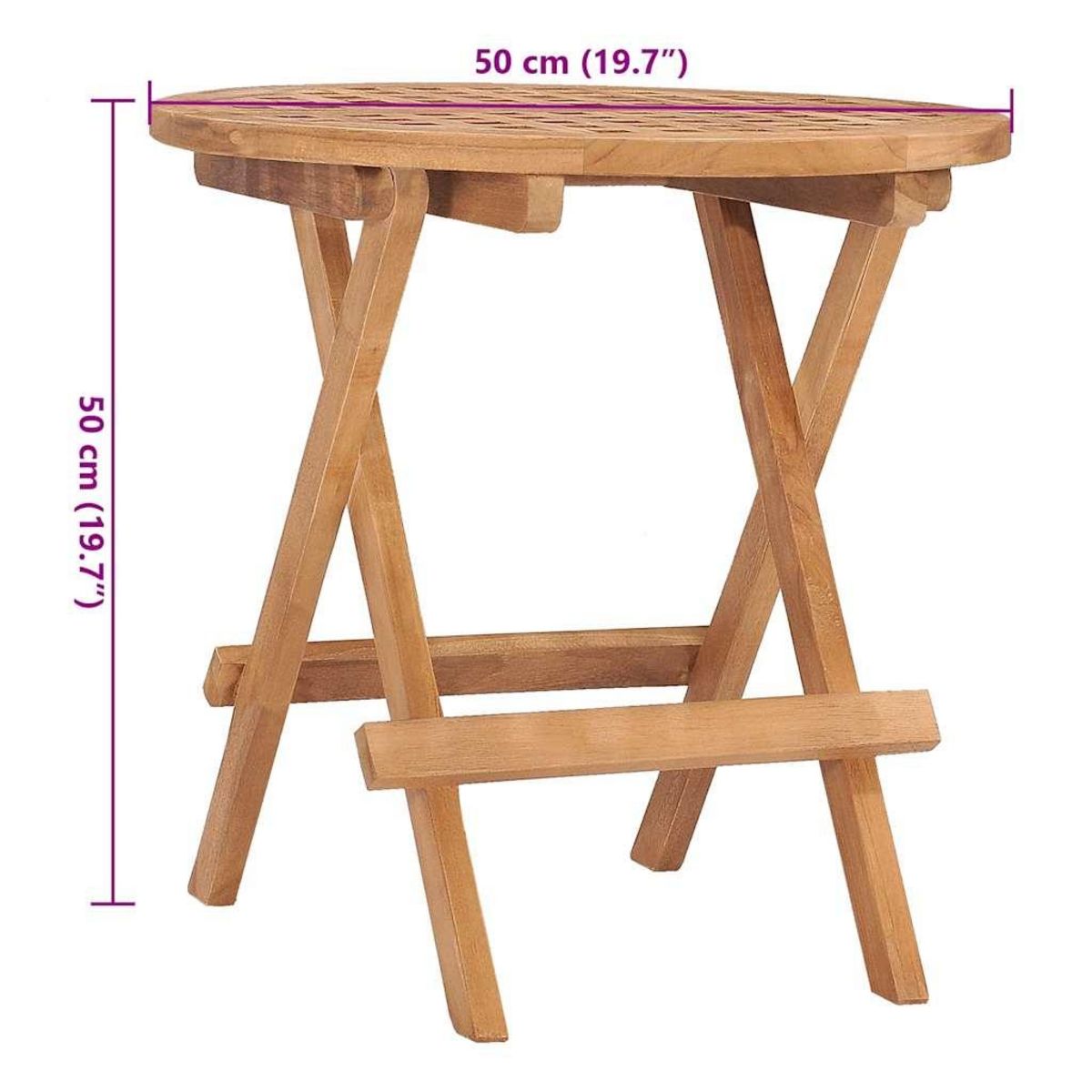 VIDAXL Ensemble a manger d'exterieur pliable avec coussin 3 pcs Teck