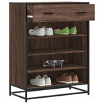 VIDAXL Meuble à chaussures chêne marron bois d ingénierie et métal
