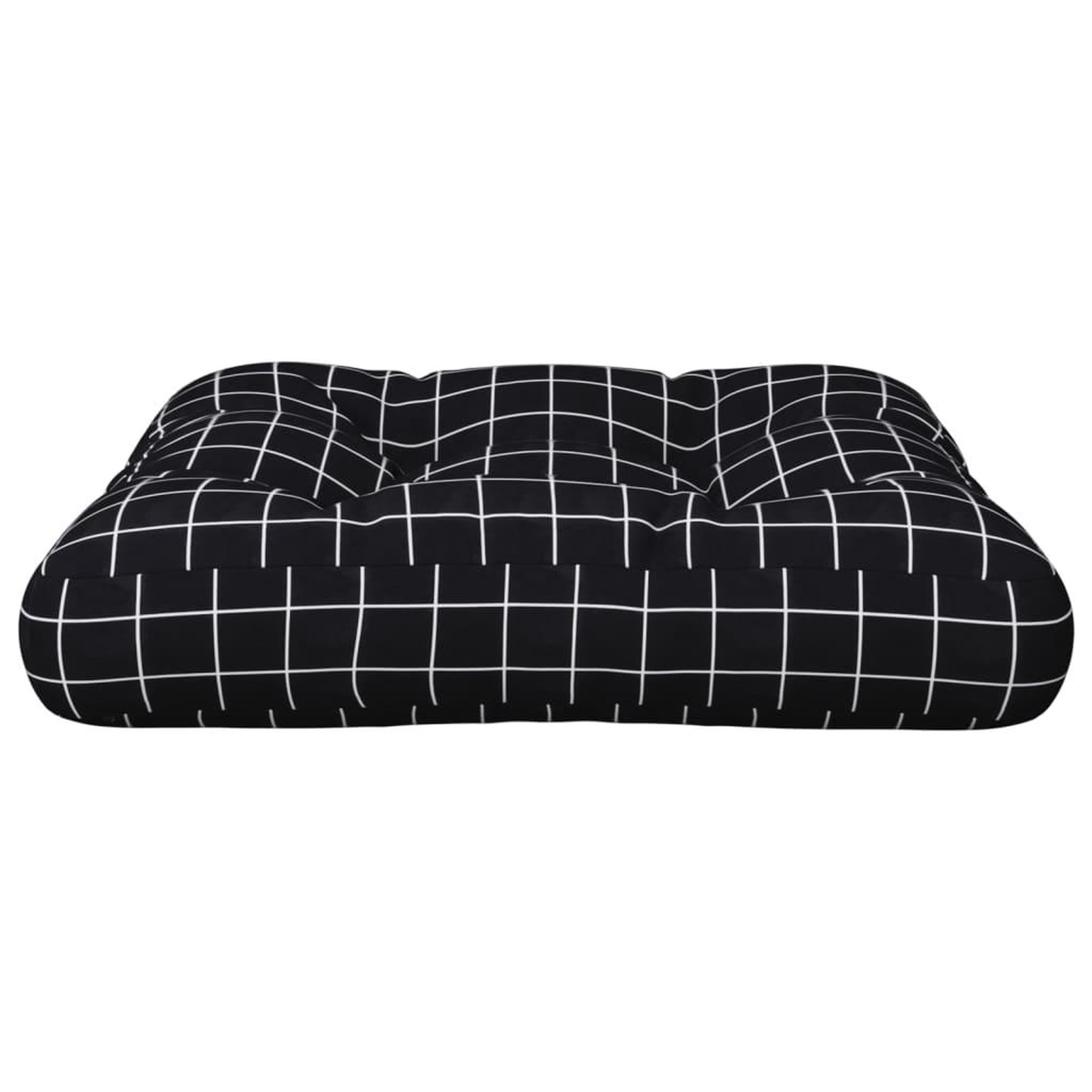 Voir la diapositive 5 : VIDAXL Coussin de palette motif a carreaux noir 50x50x12 cm tissu