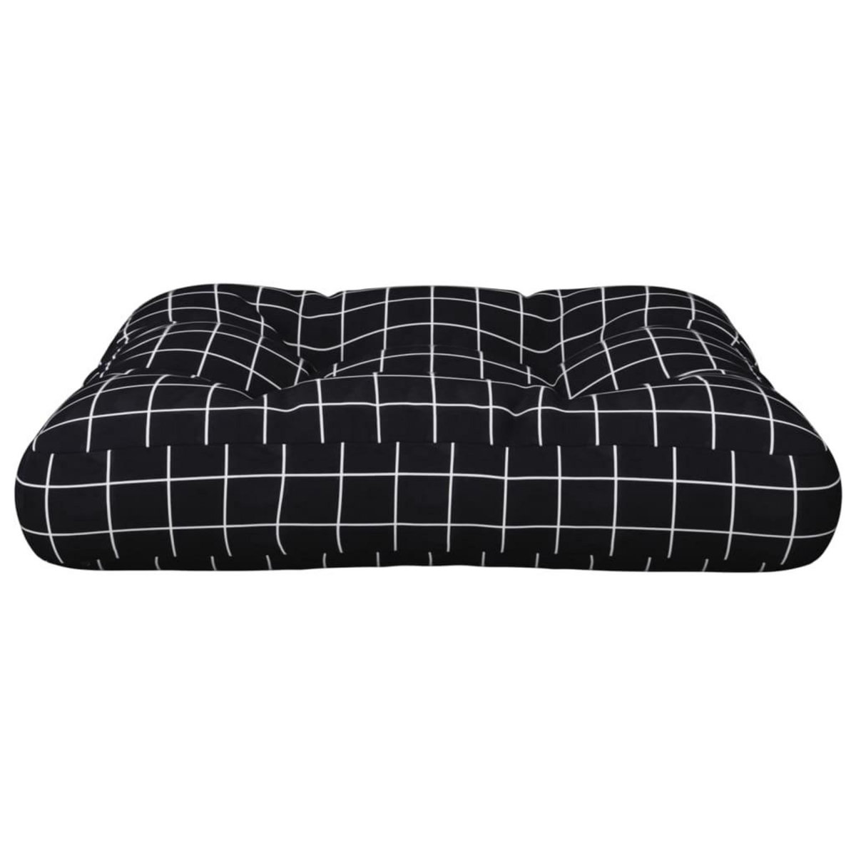 VIDAXL Coussin de palette motif a carreaux noir 50x50x12 cm tissu
