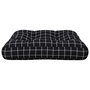 Voir la diapositive 5 : VIDAXL Coussin de palette motif a carreaux noir 50x50x12 cm tissu