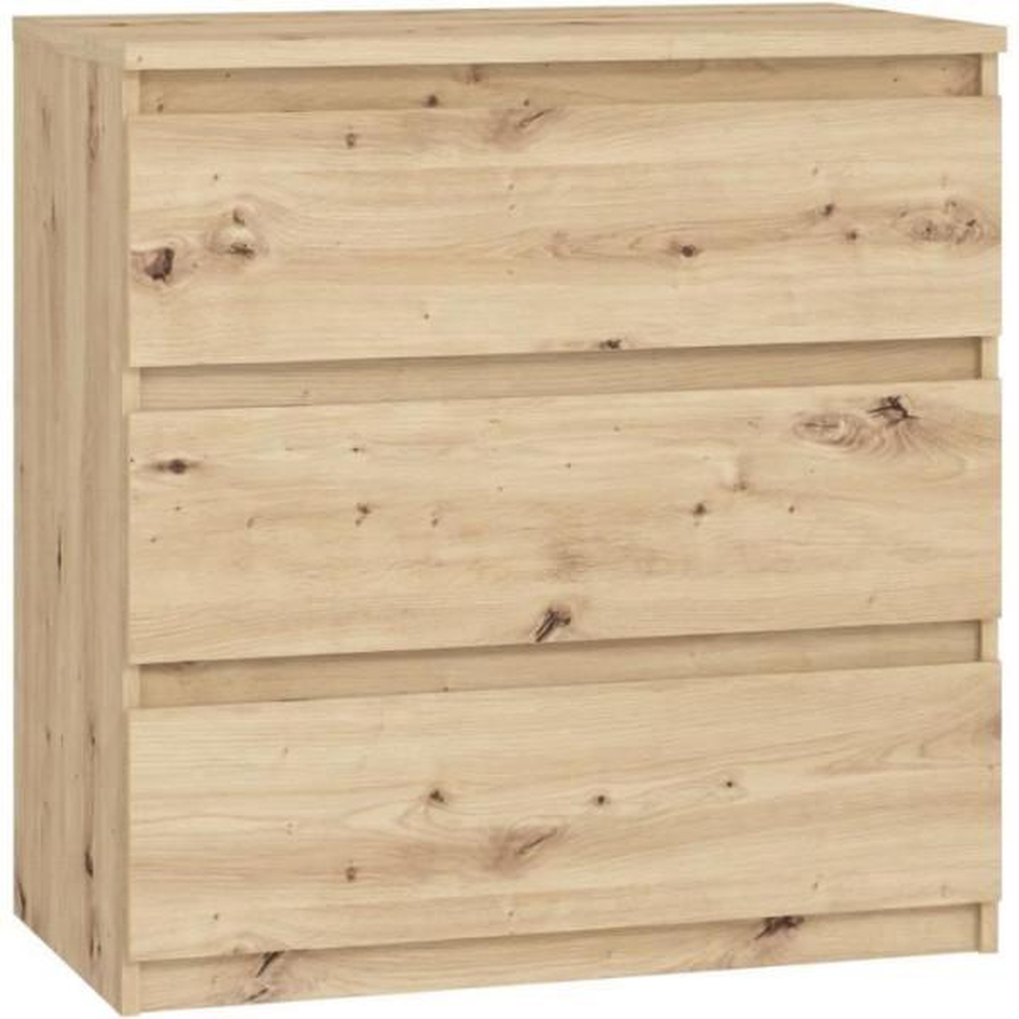 MARKET24 Commode CHELSEA 3 tiroirs - L 77,2 x P 42 x H 79,9 cm - Décor chene artisan