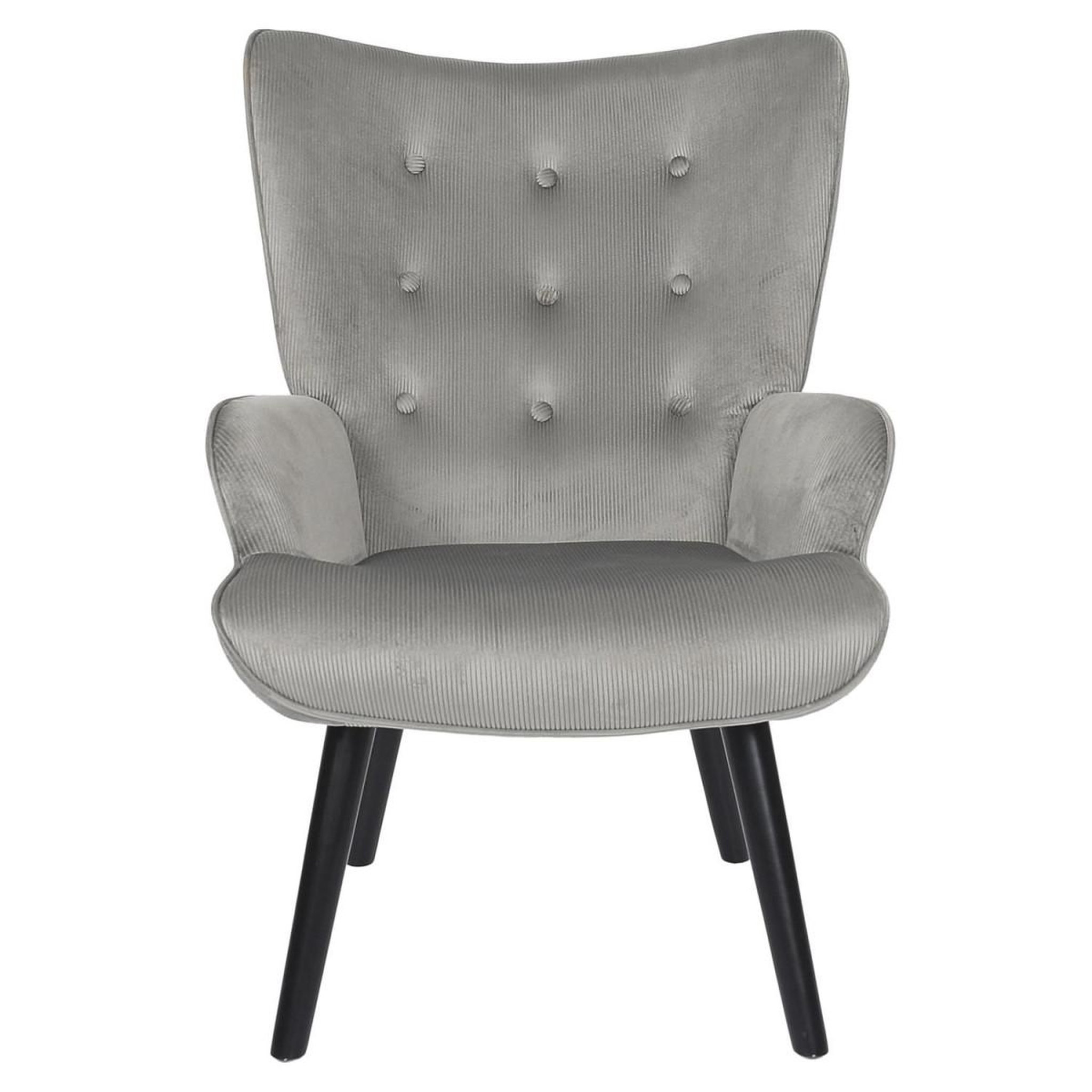 Voir la diapositive 2 : The Home Deco Factory Fauteuil en velours côtelé  giulia  96cm gris