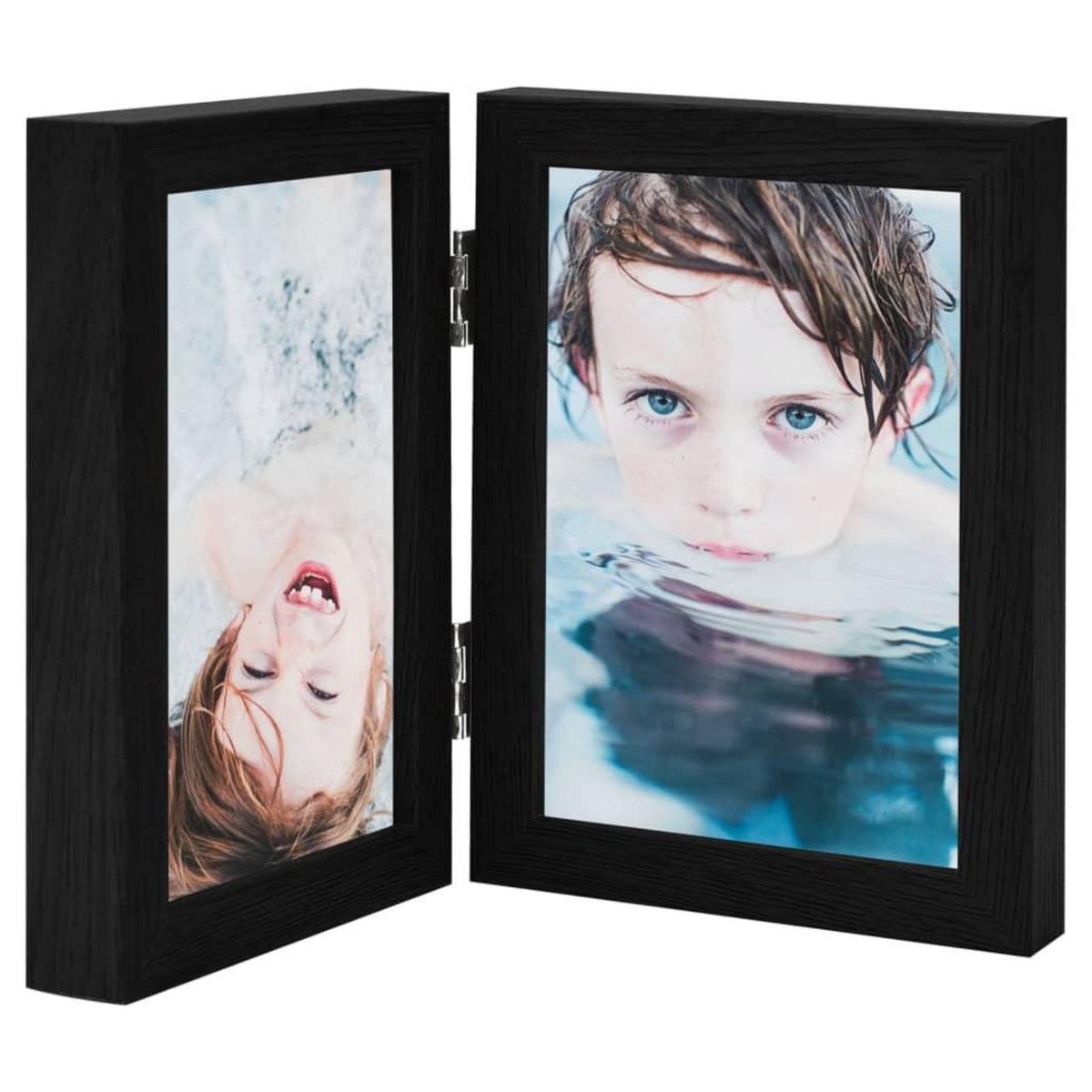 VIDAXL Cadre photo depliable en deux Noir 2x(13x18 cm)