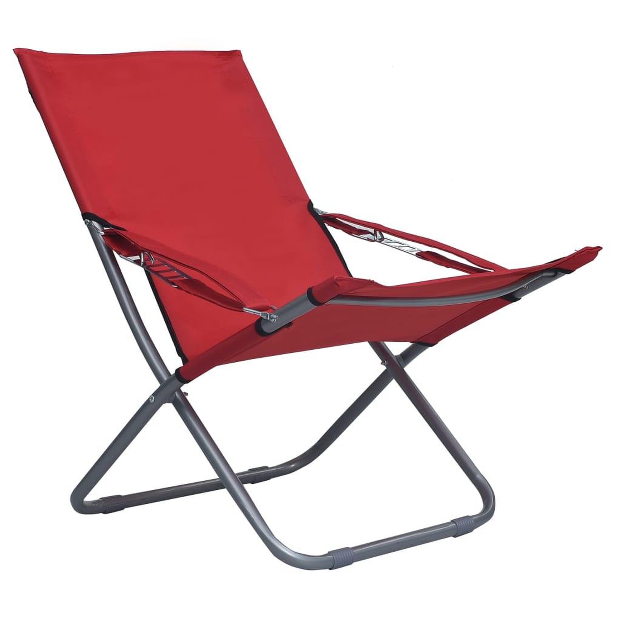 Voir la diapositive 5 : VIDAXL Chaises pliables de plage lot de 2 Tissu Rouge