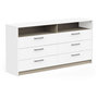 Voir la diapositive 1 : Demeyere Commode - WATSON - 6 tiroirs - Chene Kronberg / Blanc mat - 162,7 x 39,5 x 81,1 cm - DEMEYERE
