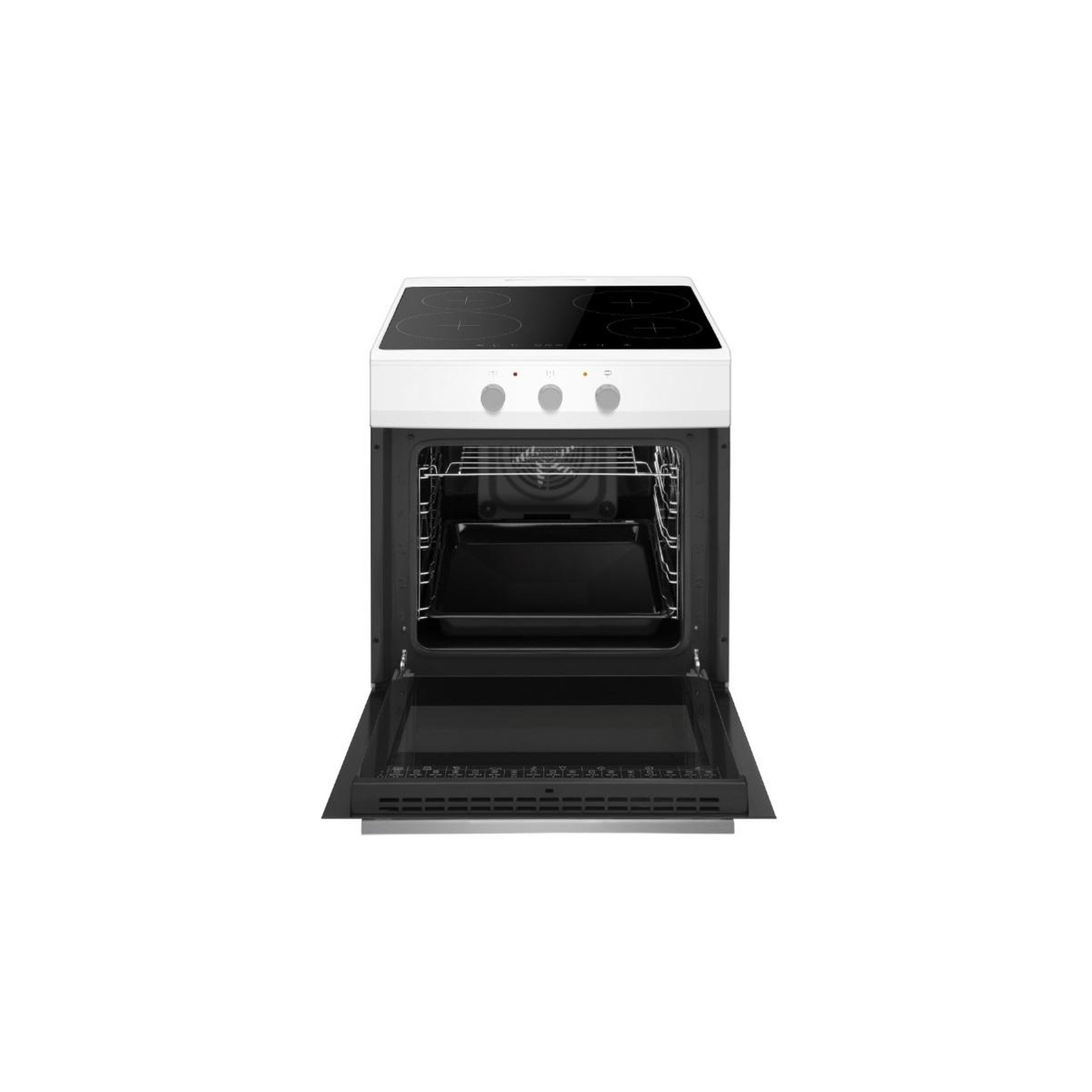Voir la diapositive 3 : Fagor Cuisinière vitrocéramique 65l 4 feux blanc - faci2003b