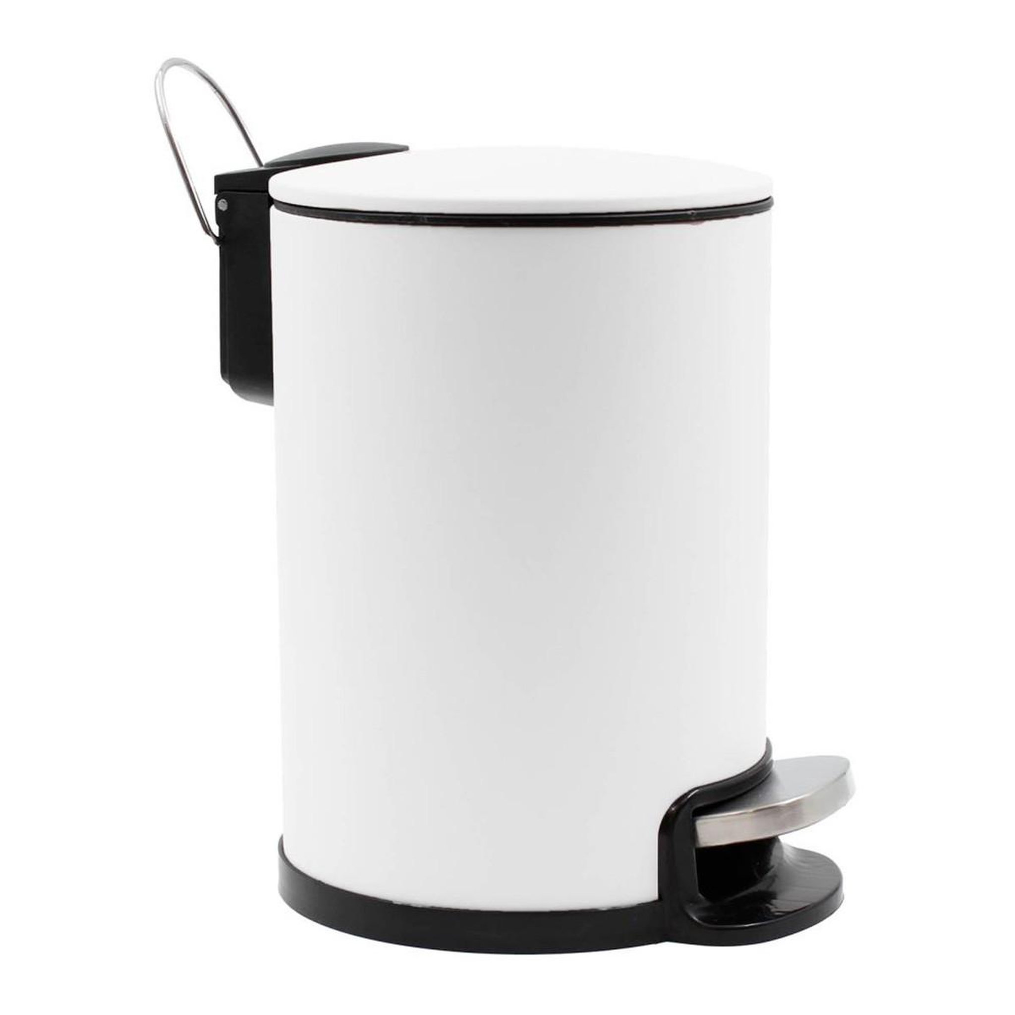 Douceur d'Intérieur Poubelle de salle de bain en métal  metaline  3l blanc