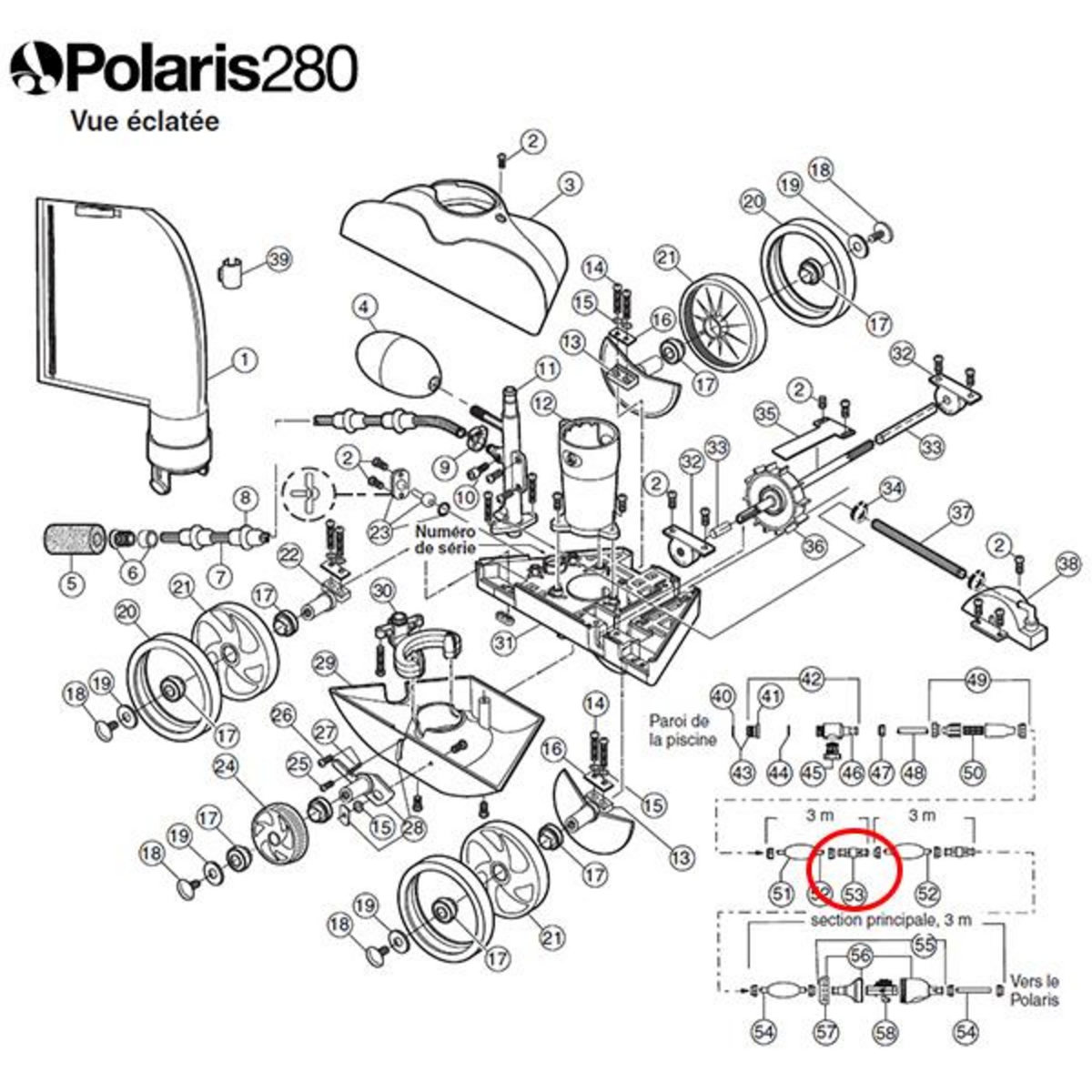 Polaris Emerillon tournant à roulement à billes pour polaris 180/280/380 - d20