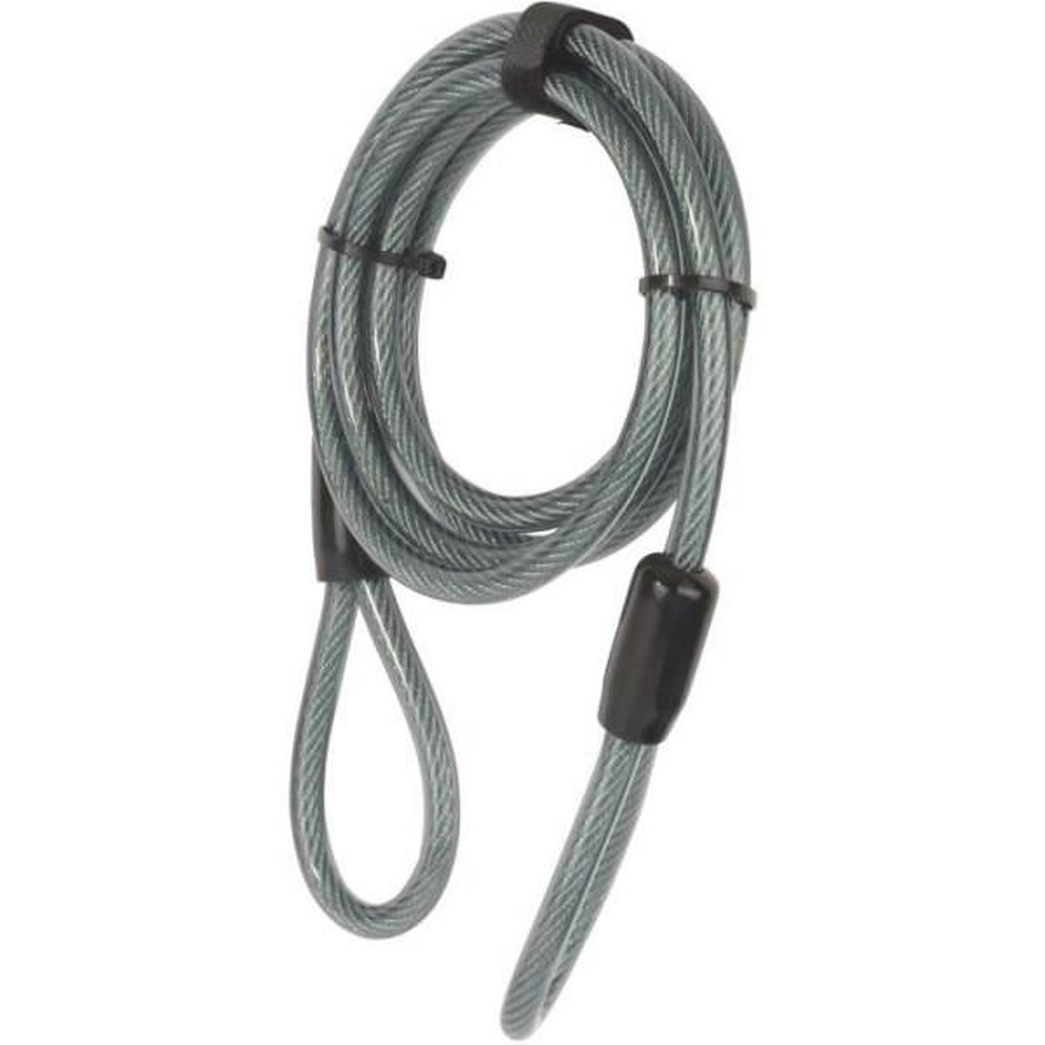 YALE Câble antivol - yale - yc1/10/220/1 - longueur 2,2m en spirale a 2 boucles en acier tressé pour vélo et vtt - noir et gris