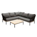 Paris Prix Salon d'Angle de Jardin en Bois  Andorra  127cm Noir