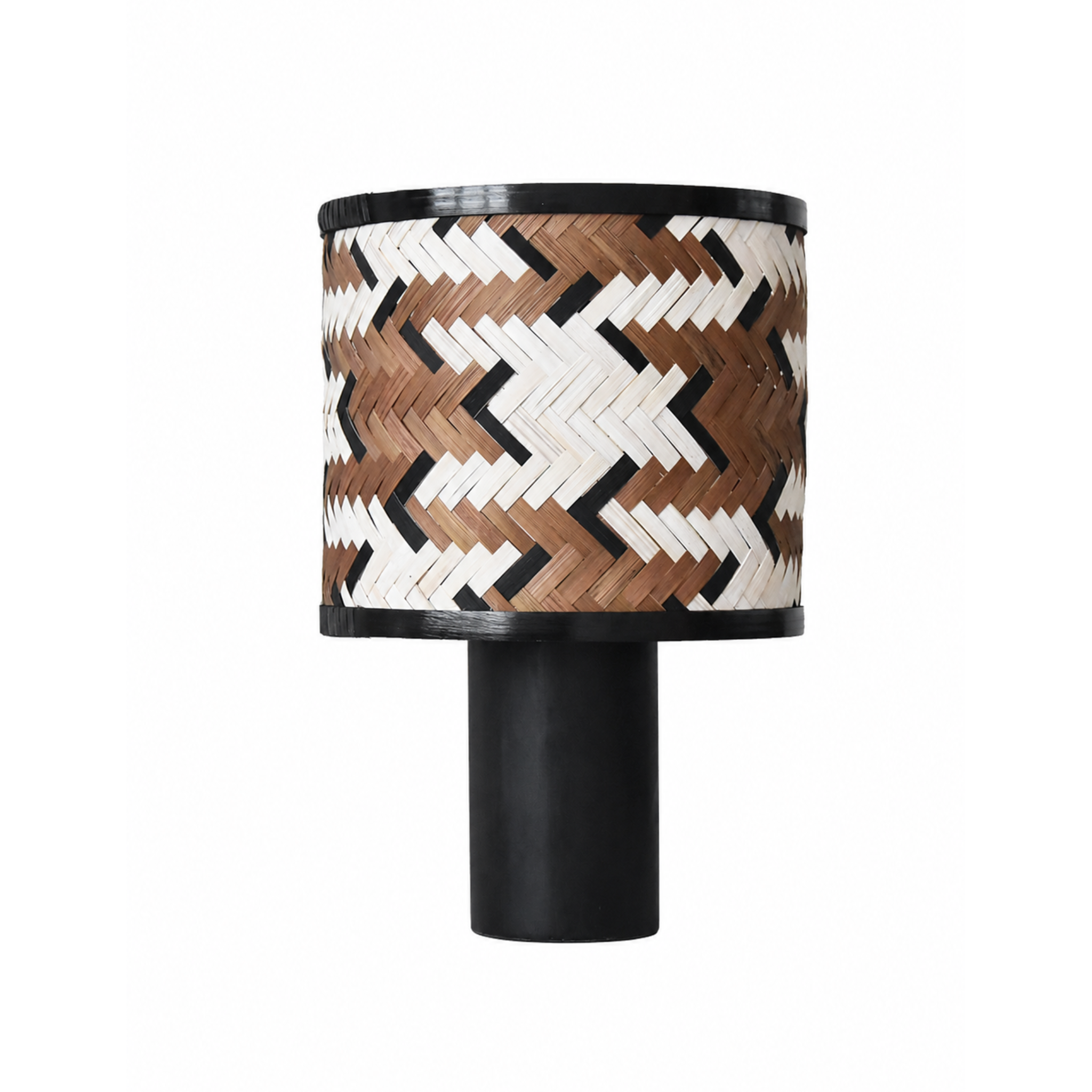 MAISON PAVANE Lampe à poser en bois de chêne et bambou marron et noir-phil