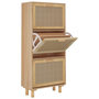 Voir la diapositive 2 : VIDAXL Armoire a chaussures Marron 52x25x115cm Bois d'ingenierie/rotin