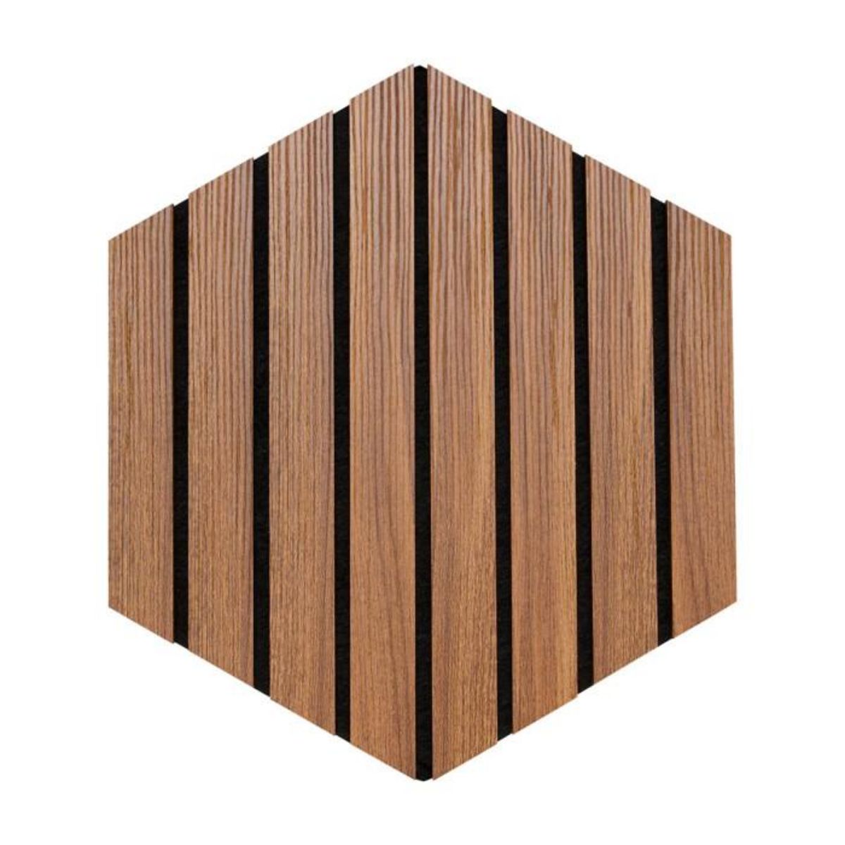ATMOSPHERA Lot de 3 Panneaux Déco Hexagonal  Colva  30x26cm Marron