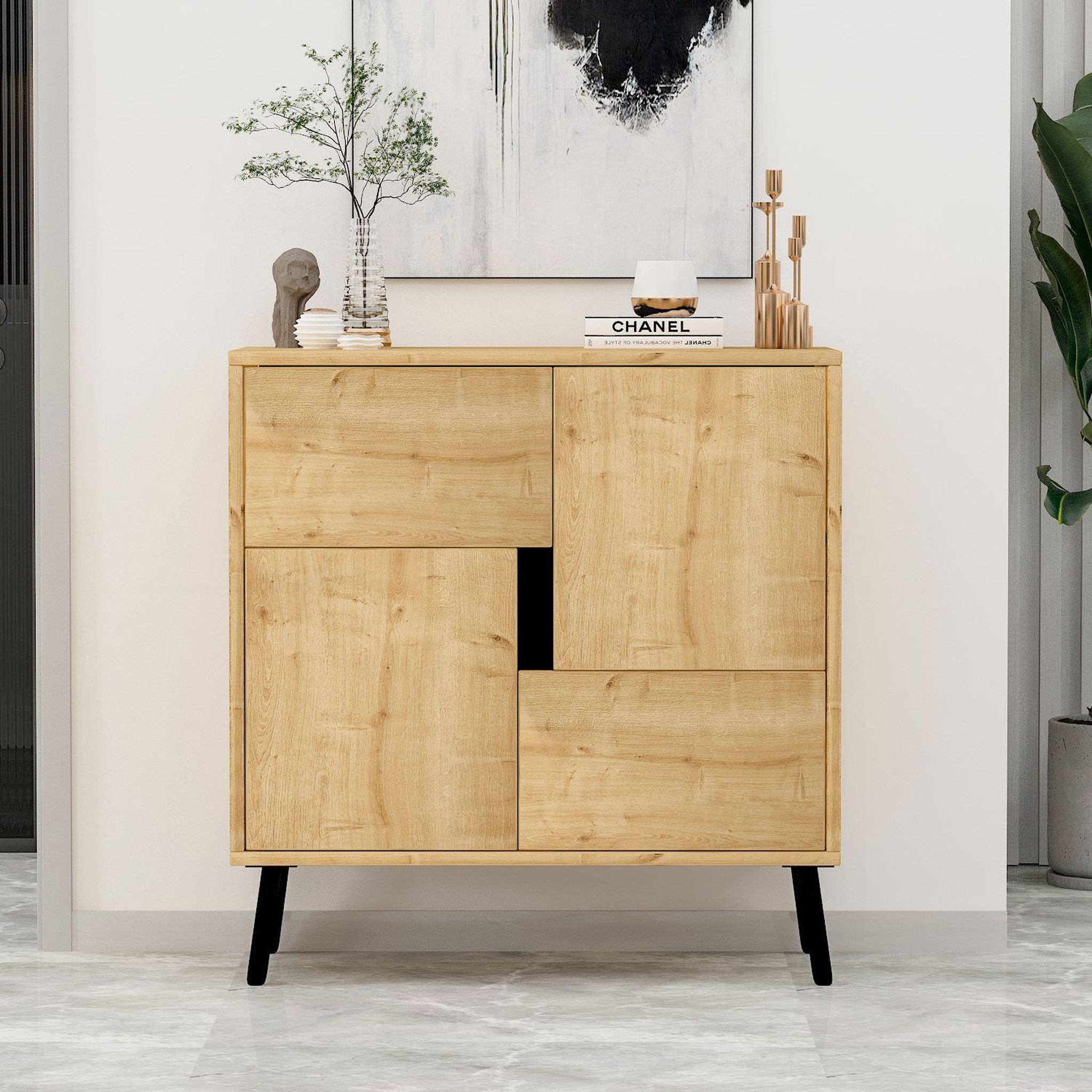 Voir la diapositive 3 : Habitat et Jardin Buffet en bois  darien  - 76 x 35 x 79 cm - beige