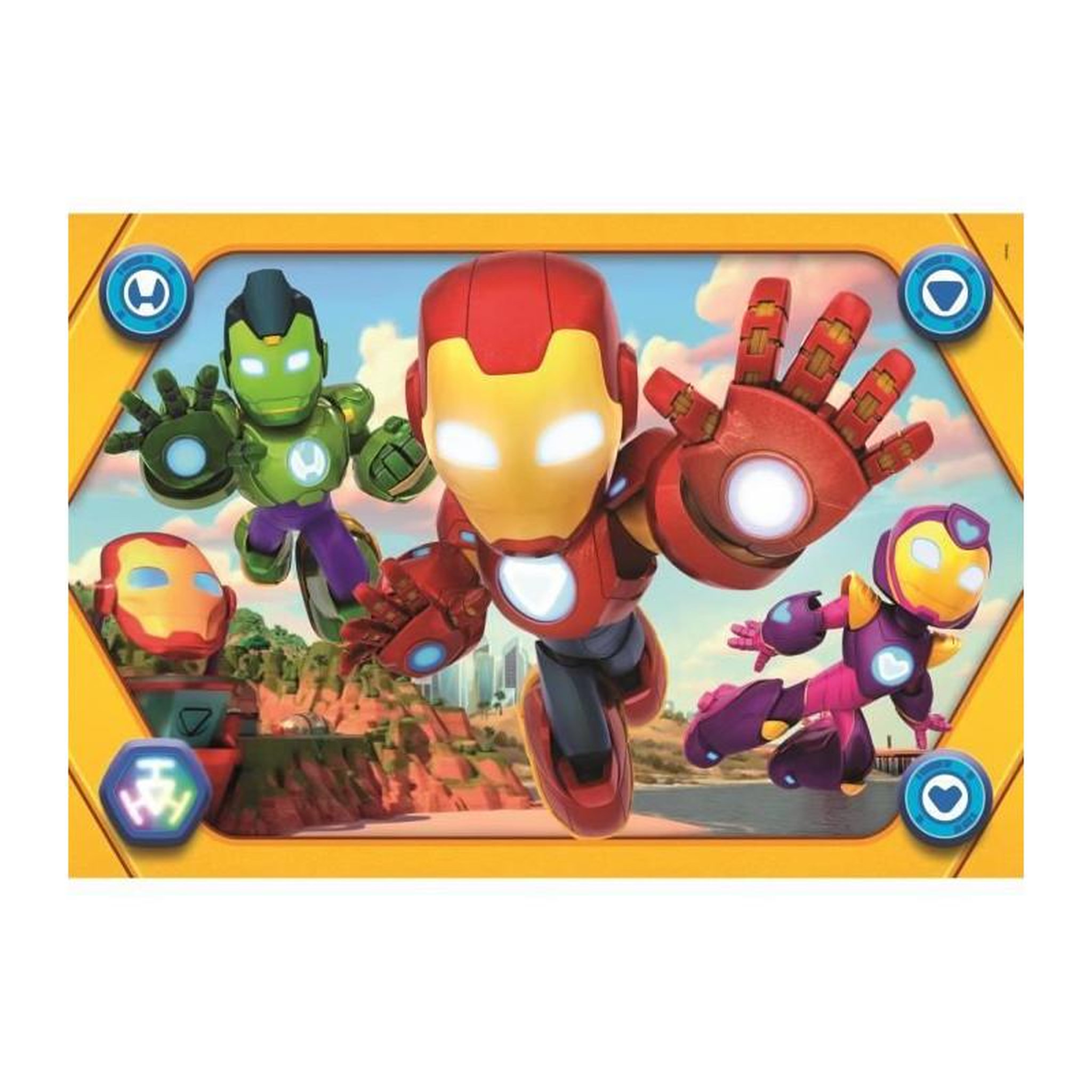 Voir la diapositive 2 : CLEMENTONI Puzzle 104 pièces Maxi - Iron Man and his awesome friends - Clementoni