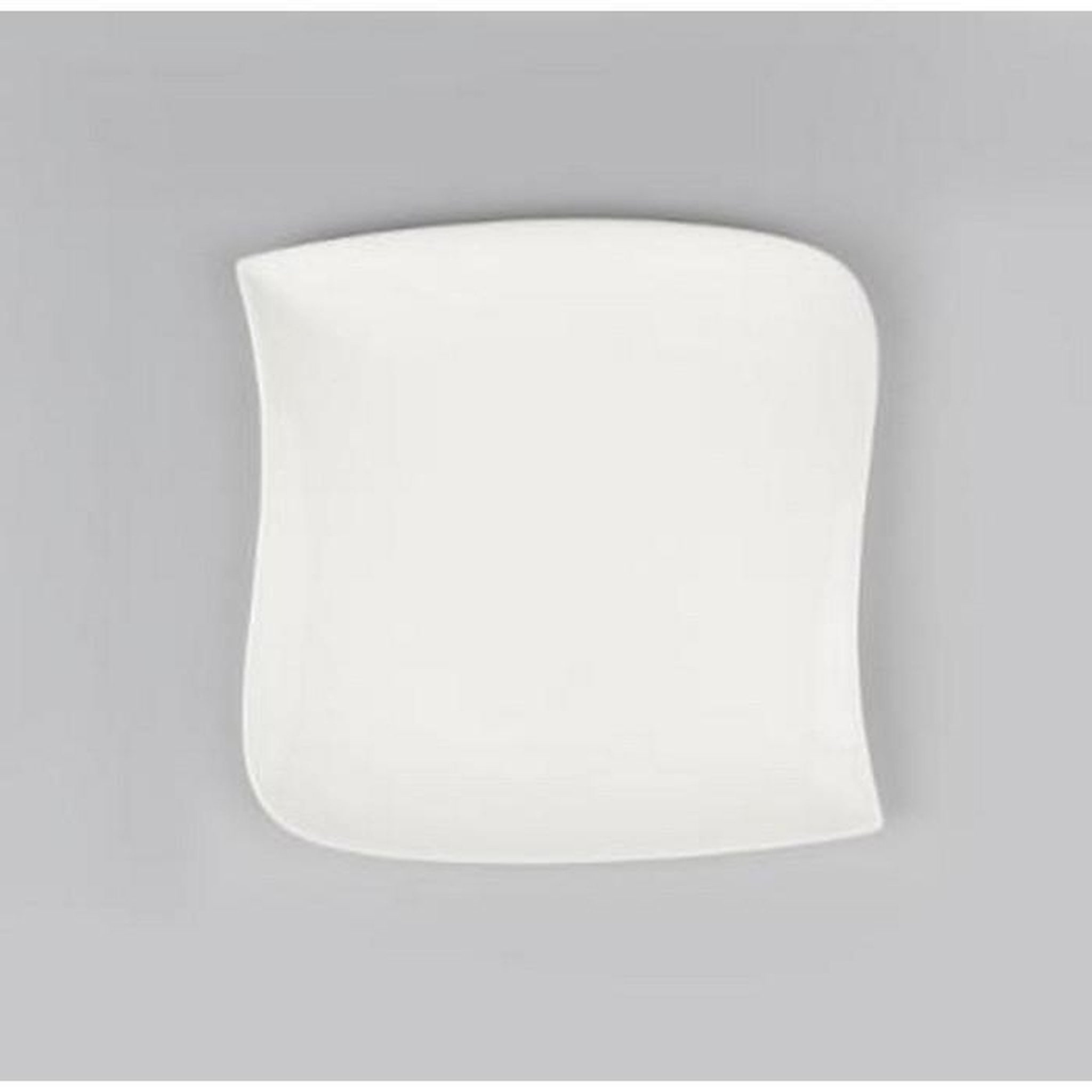 Voir la diapositive 2 : SECRET DE GOURMET Lot de 6 Assiettes Plates Carrées  Vague  25cm Blanc