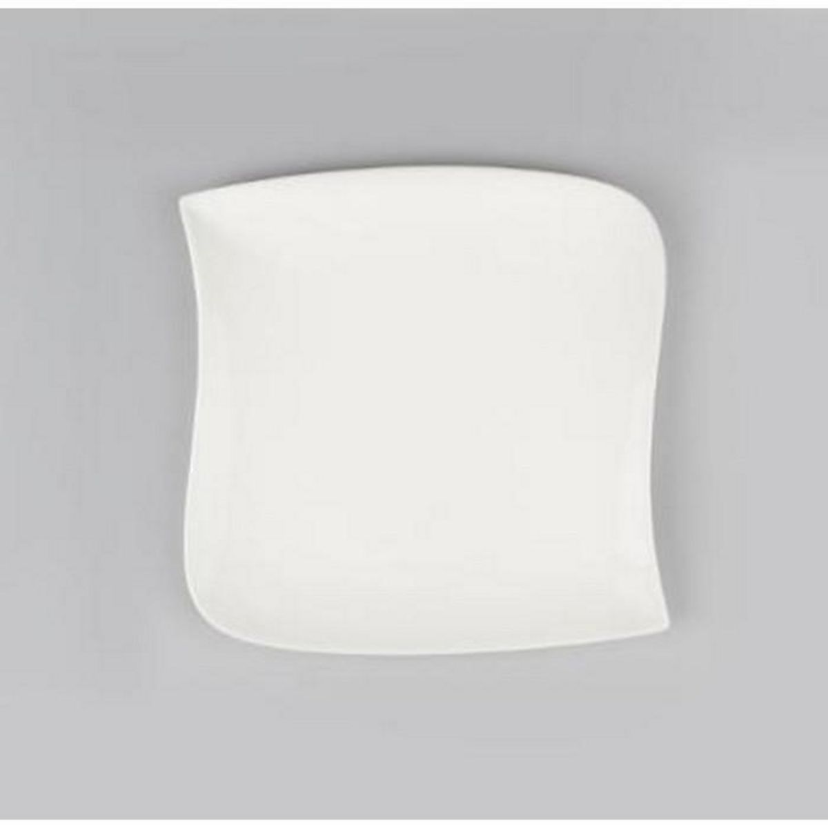 SECRET DE GOURMET Lot de 6 Assiettes Plates Carrées  Vague  25cm Blanc