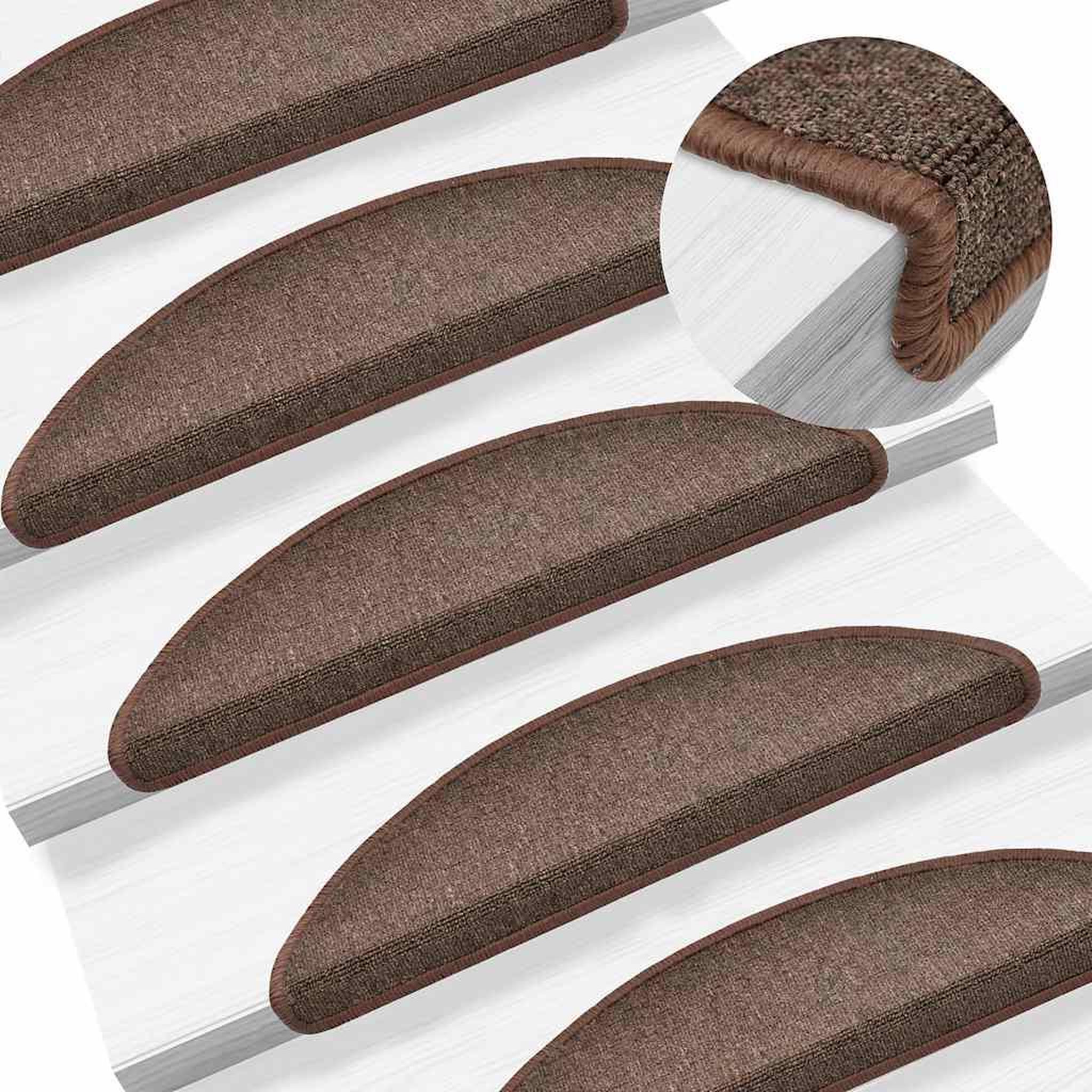 Voir la diapositive 5 : VIDAXL Tapis d'escalier 30 pcs marron cafe 56x17x3 cm