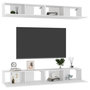 Voir la diapositive 3 : VIDAXL Meubles TV 4 pcs Blanc 100x30x30 cm Bois d'ingenierie