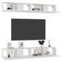 Voir la diapositive 3 : VIDAXL Meubles TV 4 pcs Blanc 100x30x30 cm Bois d'ingenierie