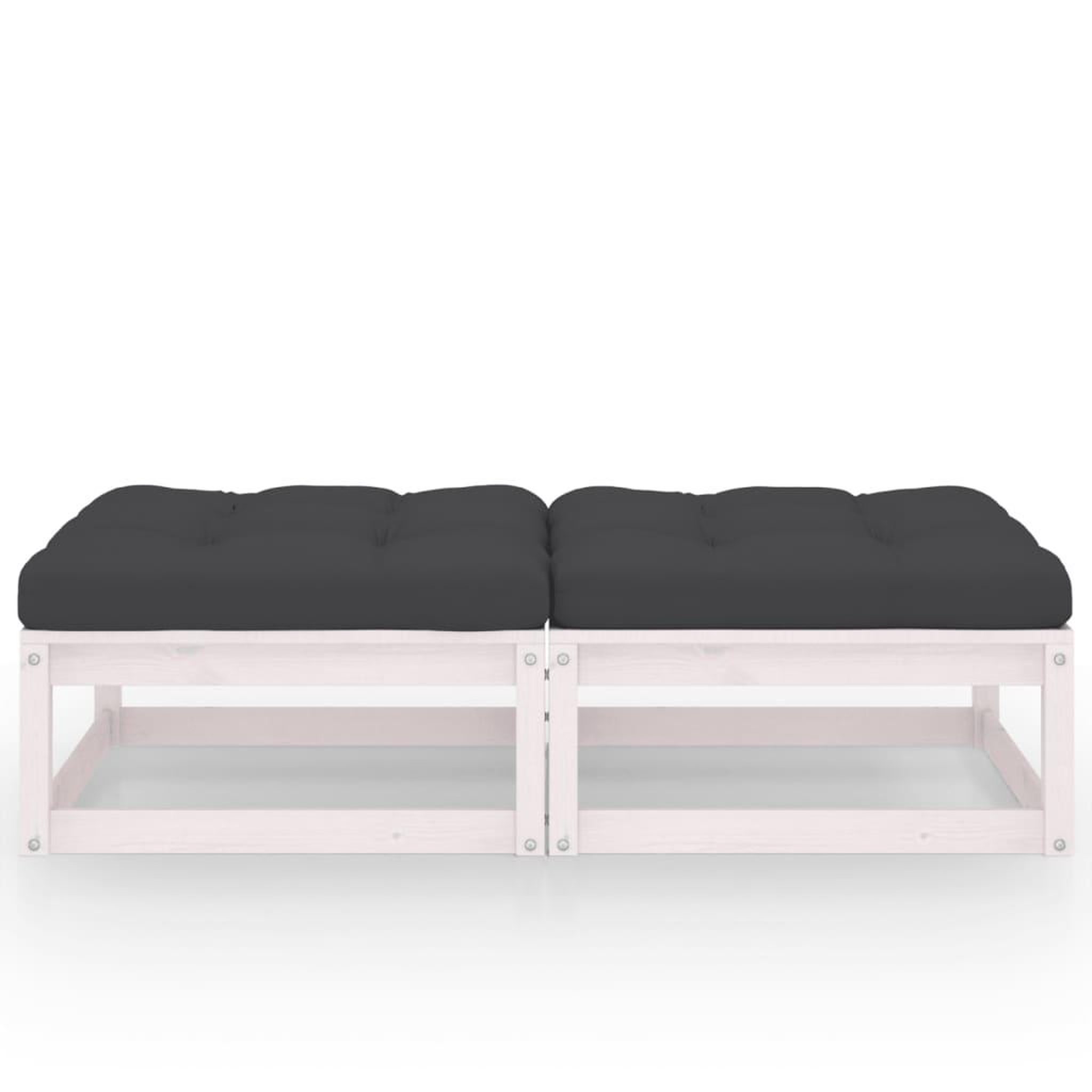 Voir la diapositive 2 : VIDAXL Repose-pieds de jardin avec coussins lot de 2 Bois pin solide