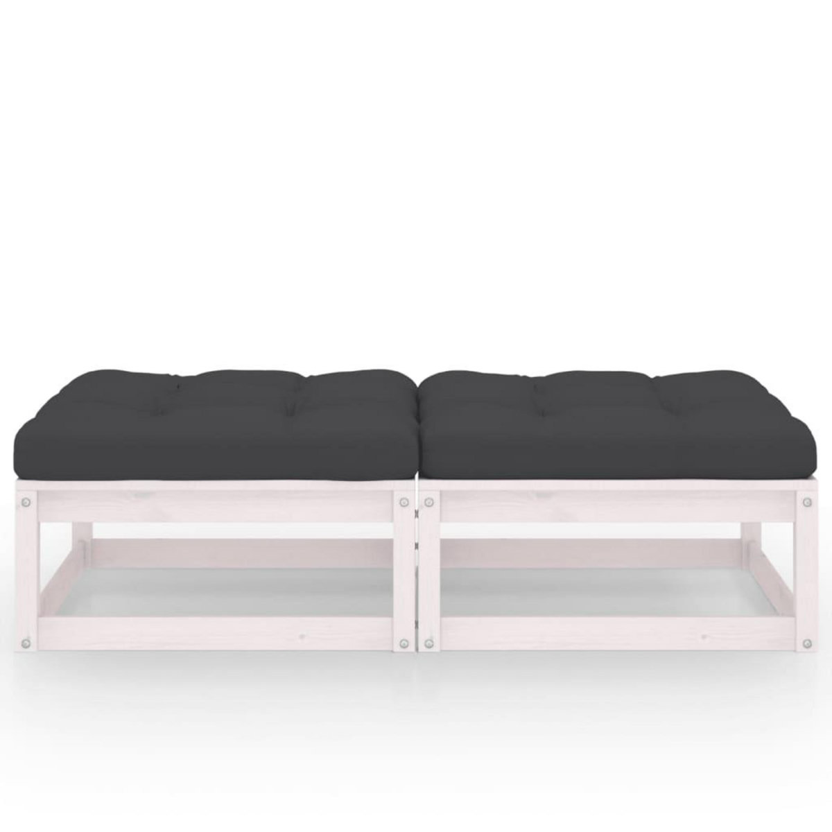 VIDAXL Repose-pieds de jardin avec coussins lot de 2 Bois pin solide