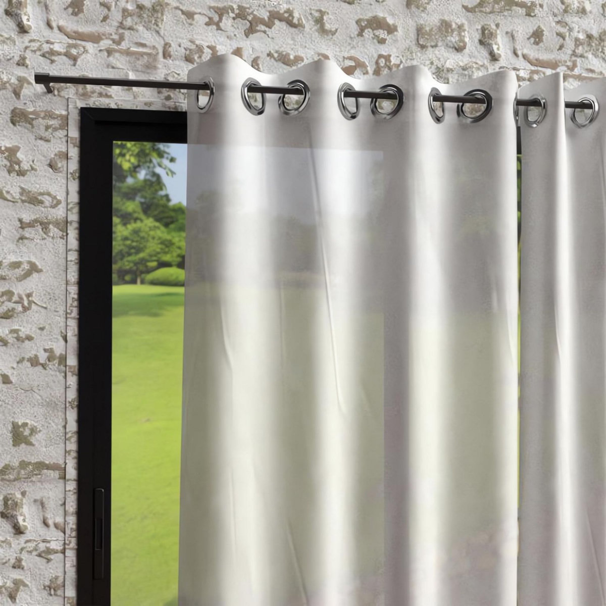 SOLEIL D'OCRE Voile à oeillets effet froissé 135x250 cm BOHEME, par Soleil d'Ocre