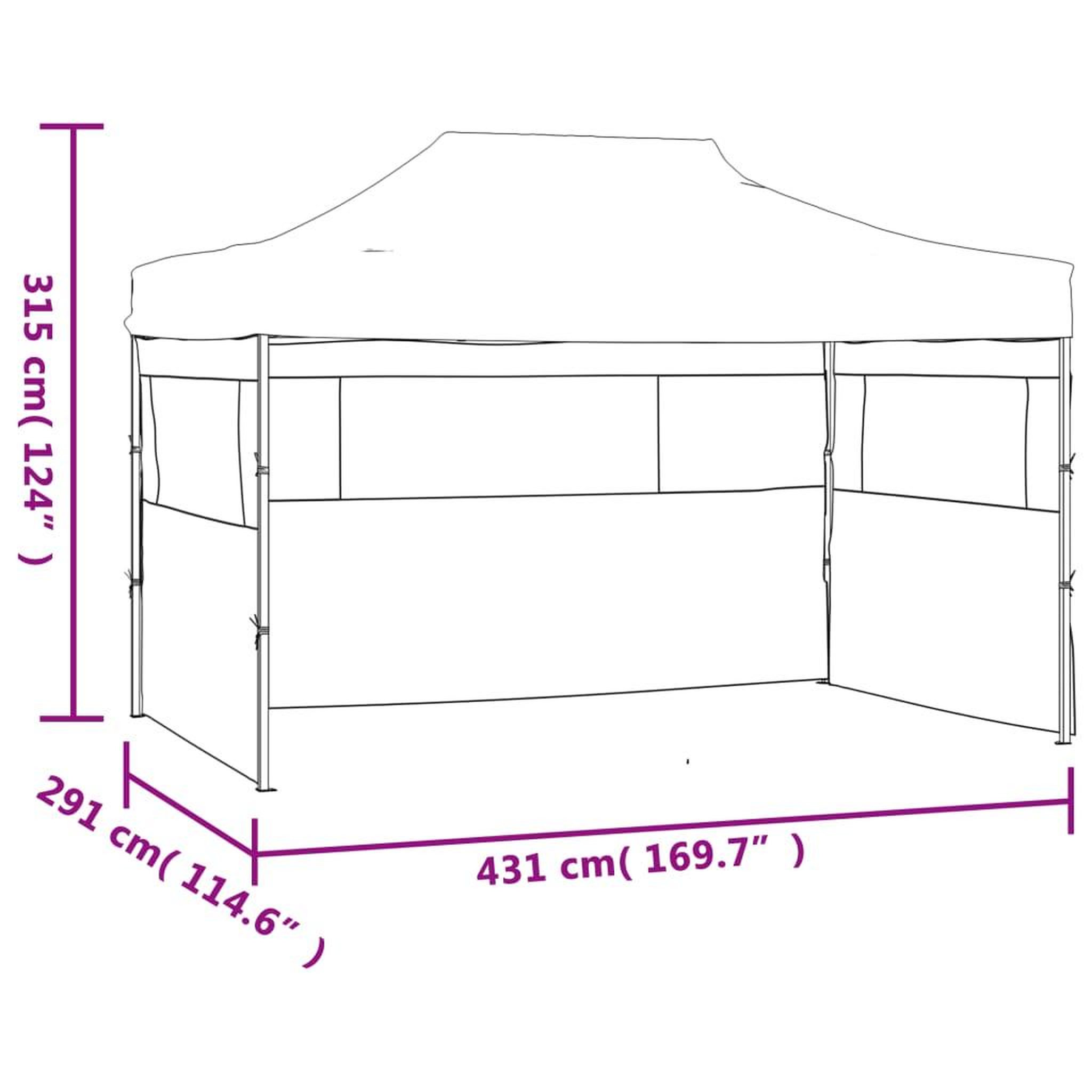 Voir la diapositive 6 : VIDAXL Tente pliable de reception avec 3 parois 291x413x315 cm blanc