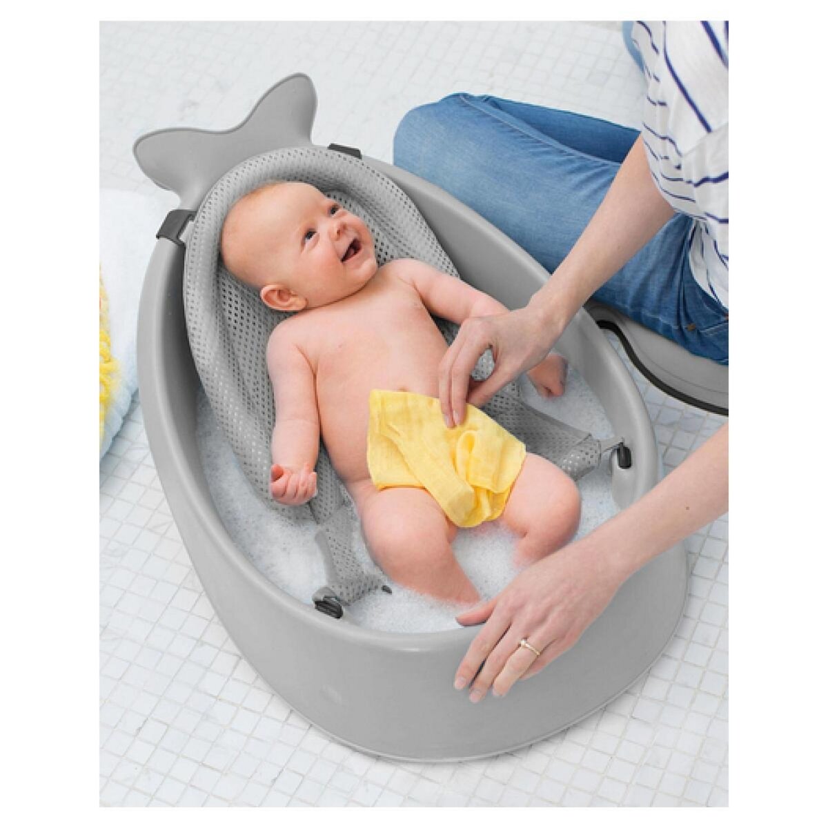 Hape Baignoire Évolutive Grise pour Bébés - Pratique et Confortable