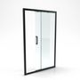 Voir la diapositive 2 : Aurlane Porte de douche coulissante noire 120x200 cm - FACTORY