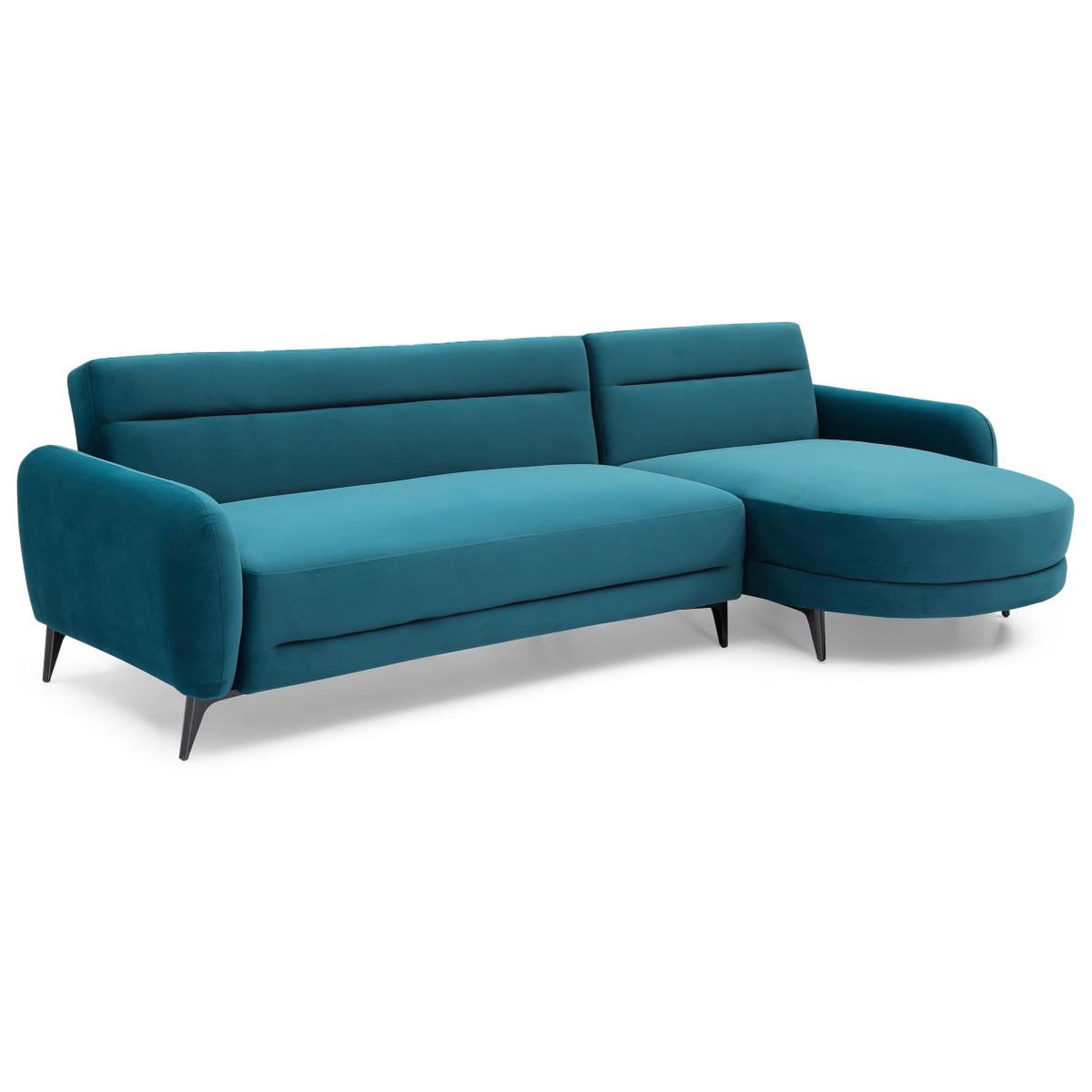 Voir la diapositive 3 : Paris Prix Canapé d'angle convertible en velours  milan  283cm bleu canard
