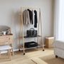 Voir la diapositive 2 : VIDAXL Porte vêtements et étagères et roulettes 96x45,5x155,5cm bambou