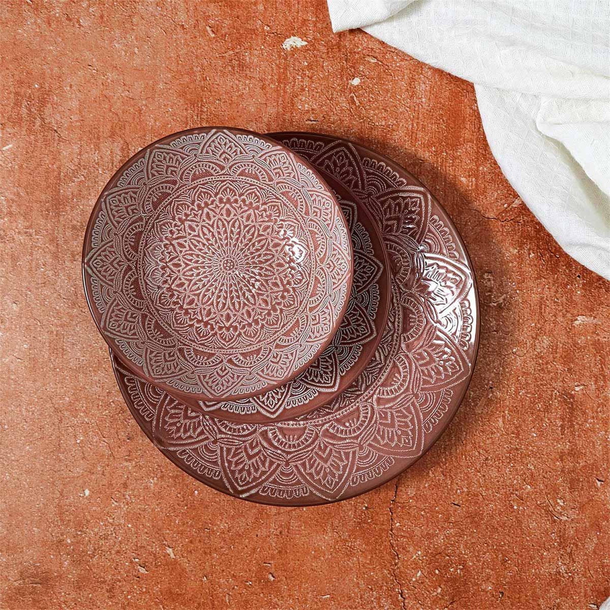 Voir la diapositive 3 : The Home Deco Factory Lot de 6 assiettes creuses  sahara  18cm terracotta