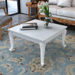 VIDAXL Table basse 80x80x42 cm Blanc brillant