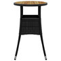 Voir la diapositive 4 : VIDAXL Table de jardin Ø60x75 cm Acacia et résine tressée Noir