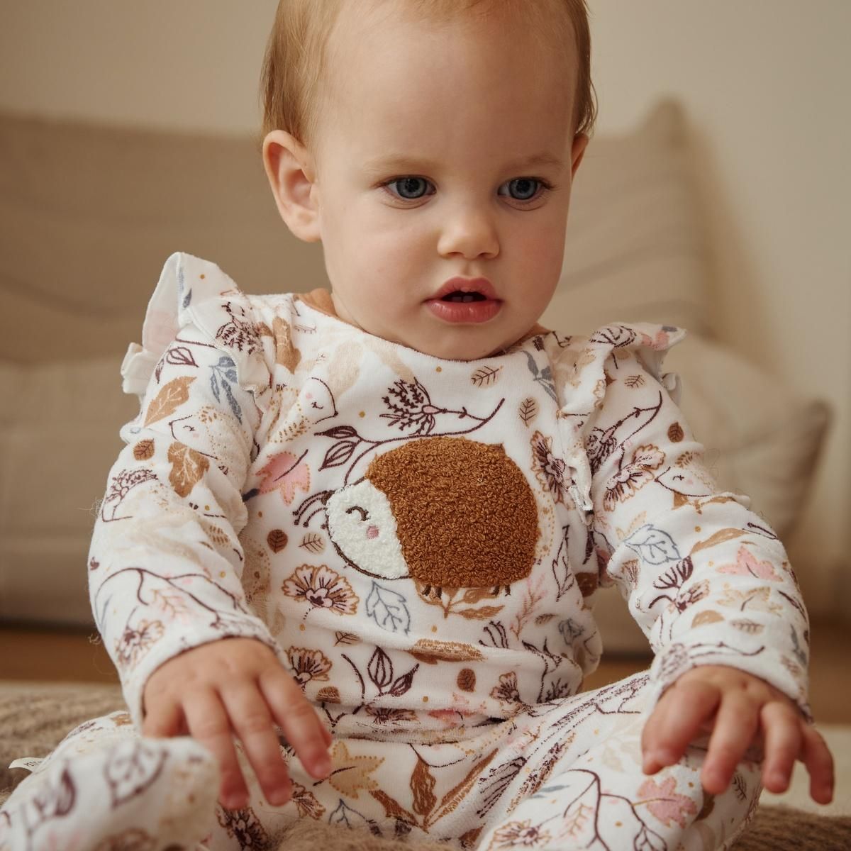 Petit Béguin Pyjama bébé en velours Chincha