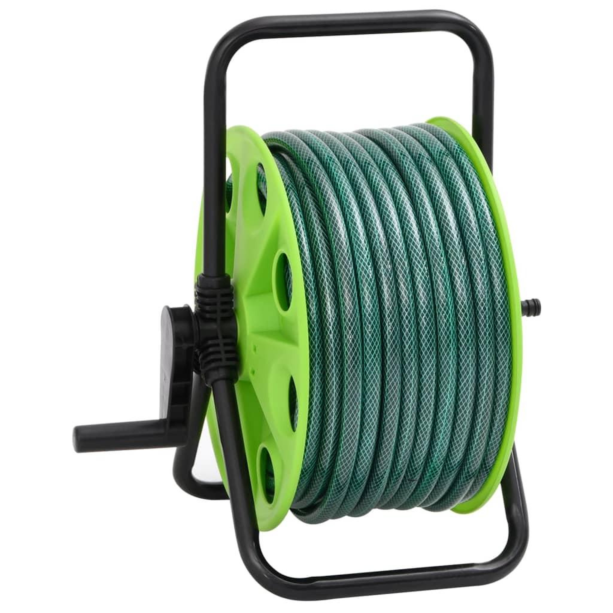 Voir la diapositive 4 : VIDAXL Enrouleur de tuyau vert sur pied avec jeu de raccords de tuyaux
