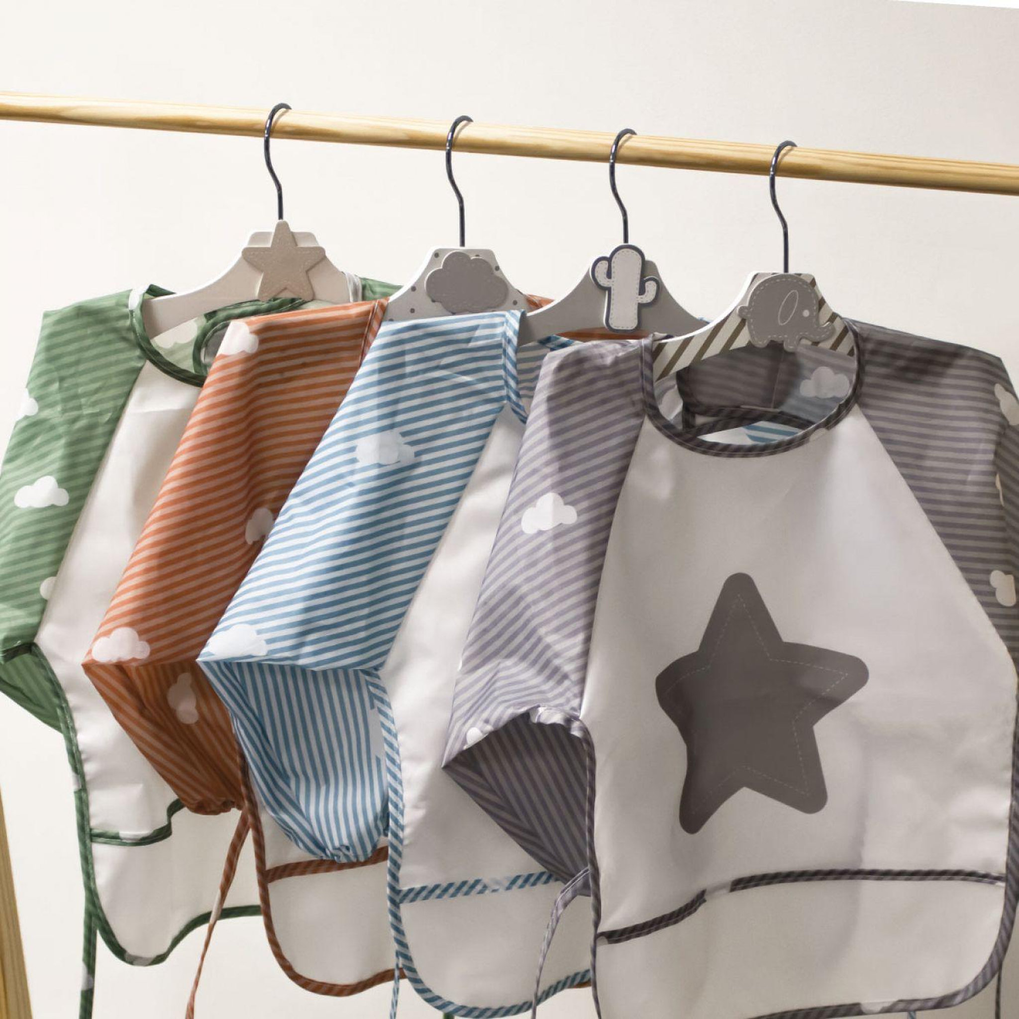 Voir la diapositive 5 : Monsieur Bébé Lot de 8 bavoirs pour bébé imperméables - Manches longues