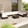 Voir la diapositive 1 : VIDAXL Salon de jardin 8 pcs avec coussins resine tressee marron