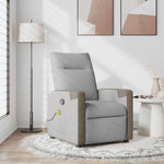 VIDAXL Fauteuil de massage inclinable gris nuage tissu
