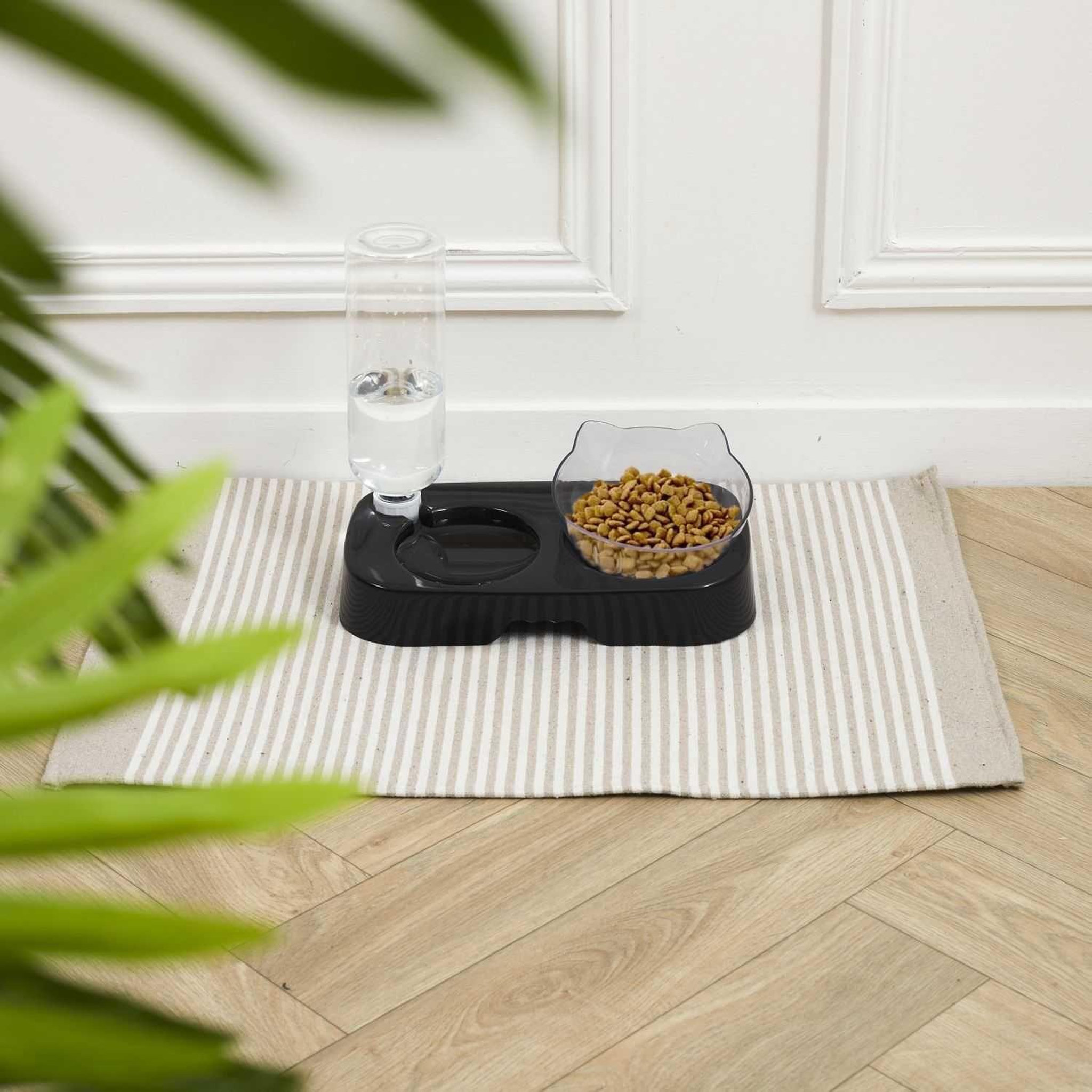 Voir la diapositive 2 : The concept Factory Gamelle et distributeur d'eau pour chat et chien - noir