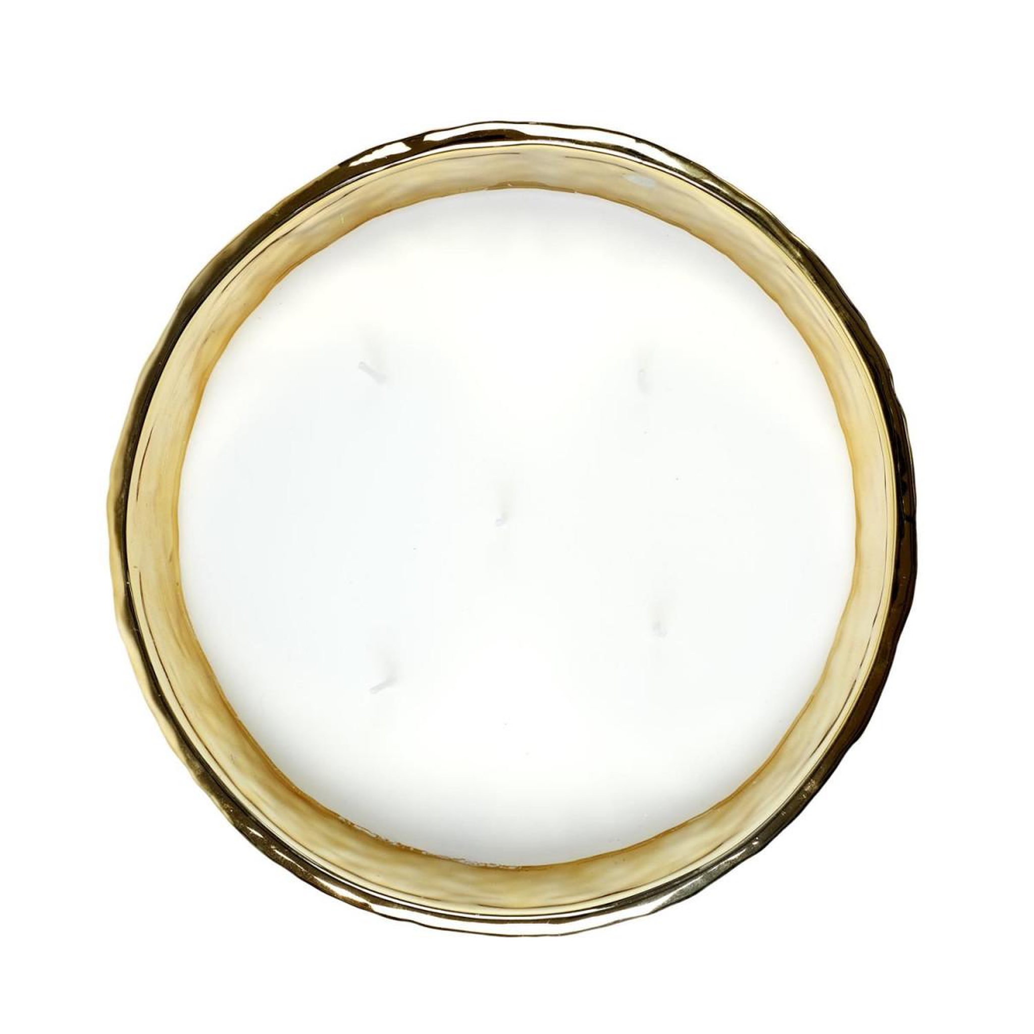 Voir la diapositive 2 : The Home Deco Factory Bougie parfumée 5 mèches  martelé or  21cm ambre